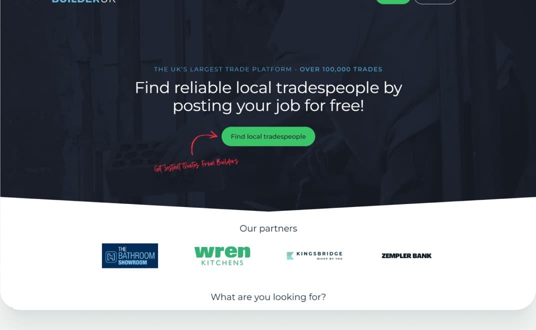 Book a Builder website
