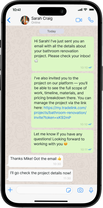 Run projects from WhatsApp, email or the web